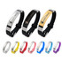 A collection of Colour Metal Bracelets in silver, gold, and various vibrant colours, each featuring a logo.