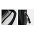 A black waterproof transparent cosmetic bag featuring mesh pockets and a zipper closure. It has branding on the side.