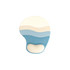 A lightweight bean gel pad in soft tones of blue and cream, featuring smooth, curved lines and an ergonomic shape.