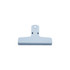 A light blue plastic clip with a flat base and a hanging hole at the top. It features a simple design.