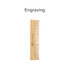 A fine-tooth bamboo comb in a natural light brown colour with a logo. Features engravings along the handle.