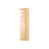 A bamboo comb in a natural wood finish, featuring wide and fine teeth for versatile styling.
