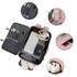 A pink expandable travel backpack with multiple compartments, including space for a laptop, shoes, and a drink bottle.