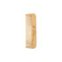 A fine-tooth bamboo comb in a natural finish with a logo on one side. The comb features evenly spaced teeth.