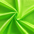 A vibrant lime green fabric with a smooth, shiny texture, arranged in a swirl.