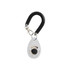 A training clicker in white with a black coiled lanyard and a metal clasp for attachment.