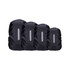 Four black reflective backpack rain covers in varying sizes, featuring a central reflective strip.