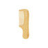 A natural bamboo comb with a handle, featuring a light brown colour and a smooth finish. It has both fine and wide teeth.