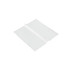 A white RPET lens cloth with a scalloped edge, featuring a smooth surface for cleaning. It has a logo on one side.