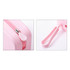 A pink square silicone coin pouch featuring a zip closure and a loop for easy carrying. It includes a logo.