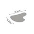 A stainless steel Gua Sha massage tool with a smooth, shiny surface, measuring 8.3cm by 6.2cm.