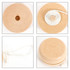 A wooden yoyo in a natural finish, featuring a white string. Multiple views showcase its rounded shape and smooth surface.