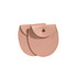 A pair of oval-shaped PU leather jewellery pouches in soft pink, featuring a snap closure.