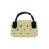 A mini handbag in cream with black handles and ventilation holes. It features a simple, modern design.