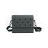 A grey EVA Holes Briefcase featuring a flap closure, a dotted design, and an adjustable strap.