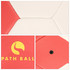 A machine-stitched handball in white and red with a logo and a black valve.