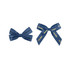 Two adhesive bows in navy blue with gold text, featuring one bow labelled "Forward" and the other "Chocolate."