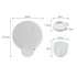 A 20cm foldable fan in white, featuring a reflective surface and a compact design for easy storage.
