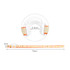 A drink bottle sling lanyard in white and orange, featuring a flexible strap and a looped holder.