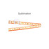 A drink bottle sling lanyard in cream and orange, featuring playful food-themed designs and a plastic clip.
