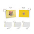 A7 index cards on a ring, featuring a yellow and white striped design with a burger illustration. Includes blank, lined, and grid options.