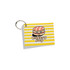 A7 index cards with a yellow and white striped design, featuring a cartoon hamburger character and a ring for organisation.