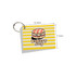 A7 index cards with a yellow striped design and a cartoon burger, featuring a ring for easy organisation.
