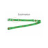 A drink bottle lanyard in green with white fittings and printed logos, designed for convenience and functionality.