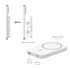 A white magnetic wireless power bank with USB-C and Lightning ports, featuring a circular wireless charging area.