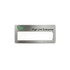 A silver metal name badge with a blank area for a name and a logo in one corner.