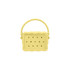 A yellow silicone holes bag with a textured handle and multiple holes for ventilation. Features a zip closure.