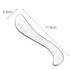 A translucent facial Gua Sha massage tool in an elongated shape, measuring 17.8 cm in length.