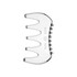 A metallic 2 in 1 scraping board with multiple rounded prongs, designed for health and beauty use.