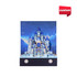A 3D paper art notepad in blue and white, featuring a detailed castle design with towers and a scenic backdrop.