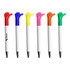 A set of six pens with colourful thumbs-up grips in red, blue, yellow, pink, orange, and green. Each pen has a white body and a logo.