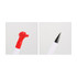 A white pen with a red hand-shaped top and a silver pen tip. It features a logo on the body.