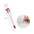 A caliper pen in red and white, featuring measurement markings and a refillable 0.5mm nib.