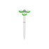 A fidget pen with a white body and green spinner design at the top, featuring a silver detailing.