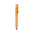 An orange 4 in 1 QR Code banner pen with a clip and a stylus tip, featuring a logo on the body.
