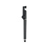 A sleek black pen with a stylus tip and a unique clip design, featuring a subtle metallic accent.