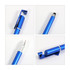 A blue 3-in-1 QR code pen featuring a clip, stylus tip, and silver detailing. Includes a branding logo.
