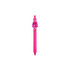 A pink acrylic pen featuring a dragon character clip and a branding logo on the body.