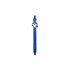 A blue acrylic pen featuring a clip with a shark design and a gold-tone clip.