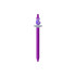 A purple acrylic pen with a clickable top and a logo visible on the barrel.