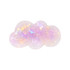 A cloud-shaped hair clip in iridescent hues of pink and purple, featuring a shiny, glossy finish.