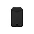 A black PU magnetic card holder with a smooth texture and an integrated mirror.
