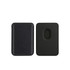 A PU magnetic phone card holder in black, featuring a sleek design with a cut-out for easy card access.