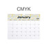 A horizontal wall calendar featuring a floral design at the top, with a white background for January 2026.