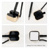 A fixed signature pen in black with a beige holder, featuring strong adhesive tape for stability.