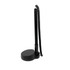 A black fixed signature pen with a coiled cord attached to a round base.